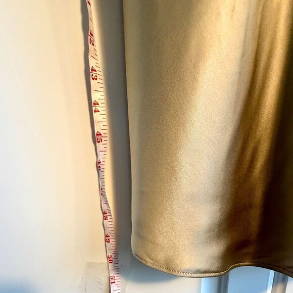 NWT BOSS “Dawida” satin cowl neck midi dress in champagne gold Size 8 - Picture 13 of 16